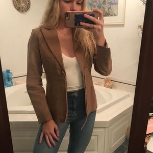 Vintage brown blazer with tie front